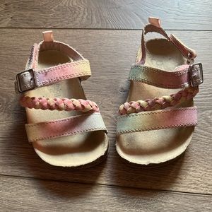 OshKosh B’gosh | Girls Faith Rainbow Sparkle Footbed Sandal | Toddler Size 5